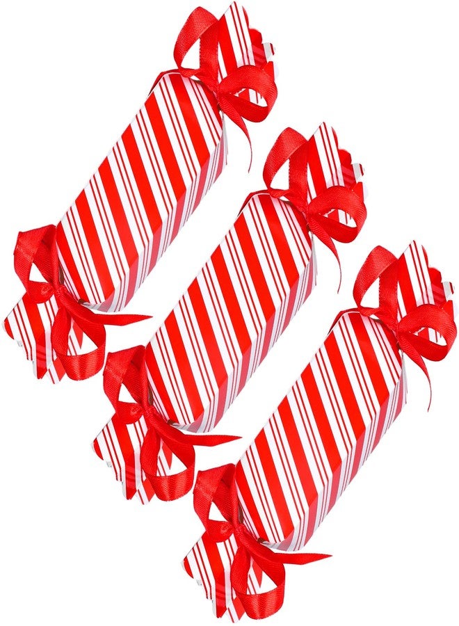 وولاين مجموعة علب هدايا عيد الميلاد من والين، ٥٠ قطعة، مزينة بشريط، علبة حلوى لطيفة مخططة باللونين الأحمر والأبيض، علب بسكويت ومخبوزات، علبة هدايا عيد الميلاد، حاوية ورقية مزخرفة للهدايا، مناسبة لحفلات استقبال المولود الجديد، وأعياد الميلاد، وحفلات الزفاف. - Image 1